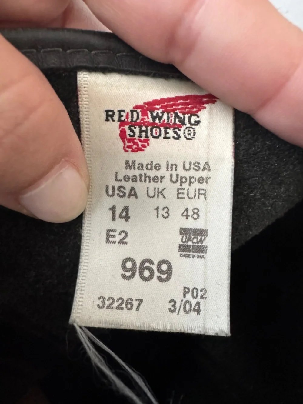 Red Wing 969 Harness Motorcycle Boots Black Leather USA Men's Size 14